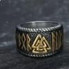 Odin Rune Viking Warrior Ring Norse Mythology Mens Ring Handmade Stainless Steel Jewelry
