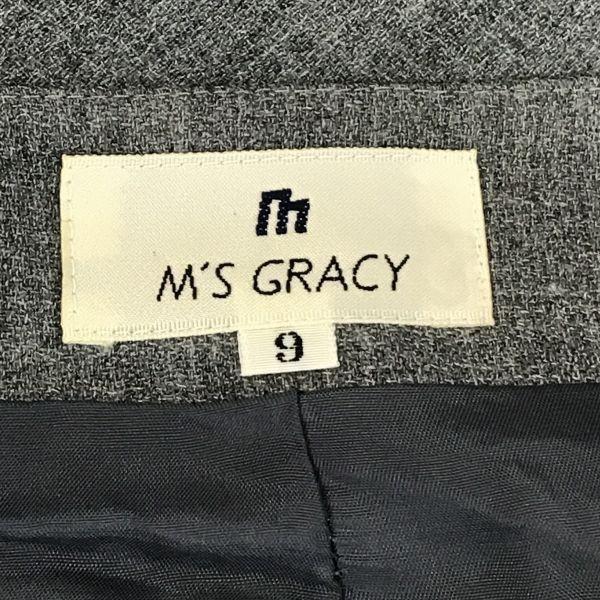 Made In Japan/M'S GRACY/Two-Piece Set Up/Knee-Length Skirt/Fully Lined/9AR/Gray/Floral Embroidery/Suit/Jacket