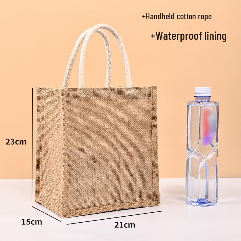 Custom DIY Hand-Painted Jute Burlap Tote Bag by MUJI