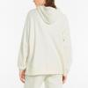 Puma Classics Oversized Hoodie With Embroidered Logo And Drawstring Women Tops Beige 535320-99