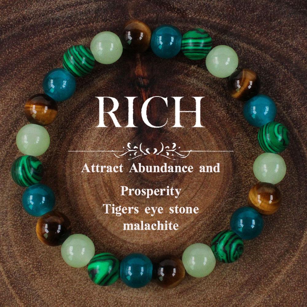 1pc/ Attract Wealth and Prosperity Bracelet with Tiger Eye Stone and Lapis Lazuli Natural Wood Beads Handmade Bracelet Men Women