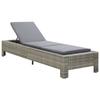VidaXL Sunbed with Cushion Grey Wicker