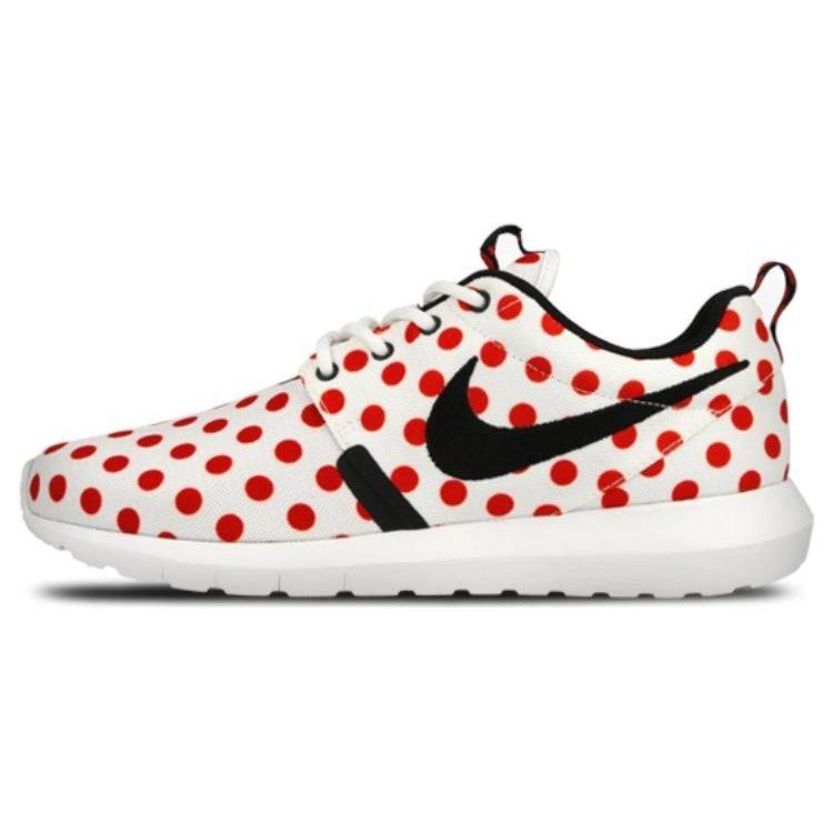 Nike Roshe Run Slip Resistant Lightweight Non slip Lightweight Low top Running Shoes Men's White Red 810857-106