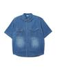 UCLA Unisex Oversized Two-Pocket Short Sleeve Denim Shirt [Lt-Indigo](Uc6Ss70)