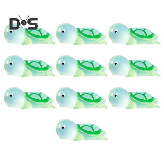

10 шт. многоразовая статуя маленькой черепахи, тонкое мастерство, полезный светящийся орнамент маленькой черепахи S зелёный