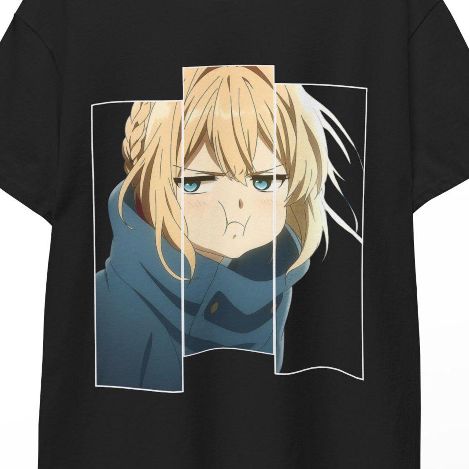 Violet Evergarden Shirt Anime Tee, Violet Evergarden Cosplay Top, Anime Merch, Violet Print Gift for Fans Cute Kawaii Design Style Tee!! M