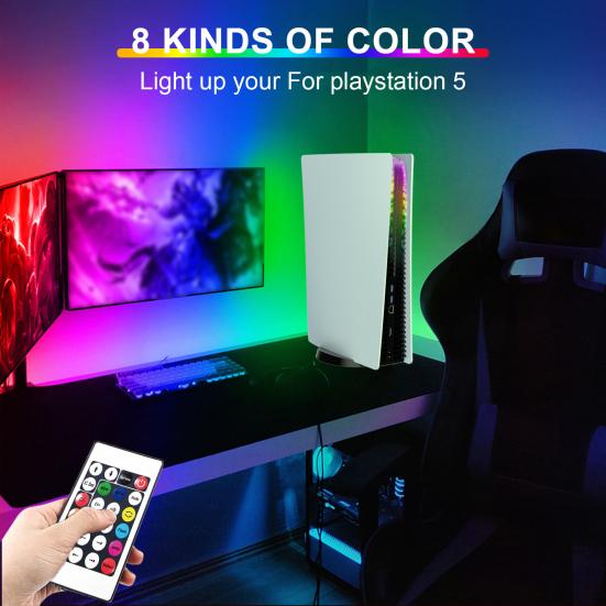RGB LED Light PS5 Slim Disc Strip for And Digital Edition 8 Colors