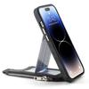 For iPhone 15 Pro Magnetic Case Card Holder Kickstand TPU+Leather Back Cover