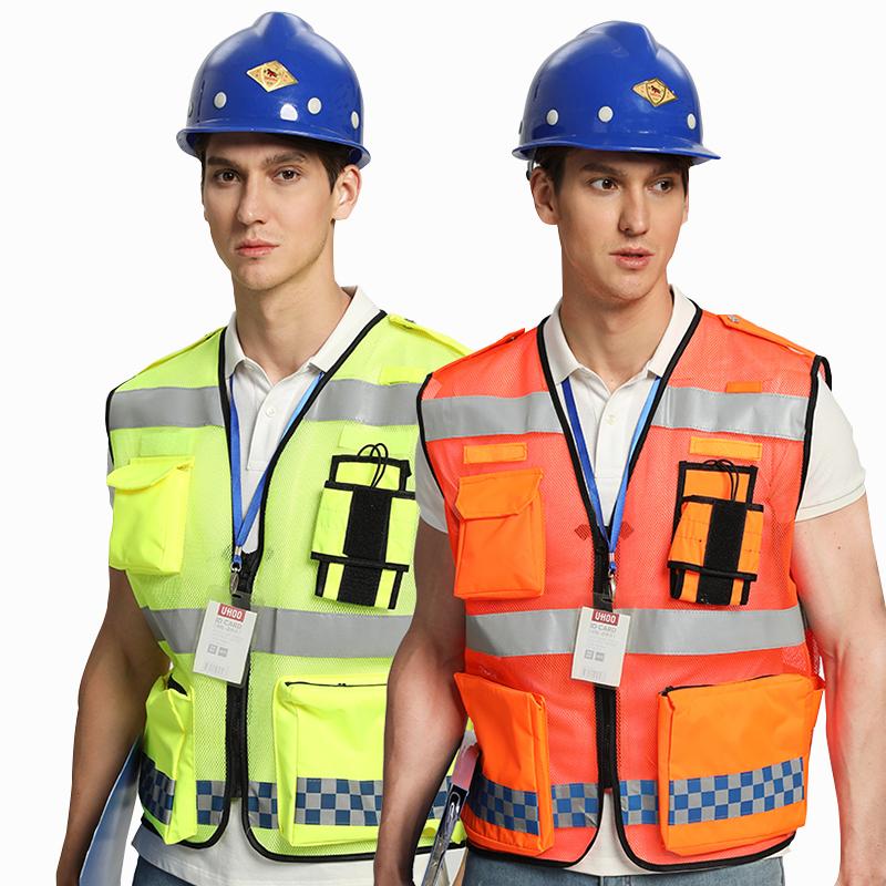 Work Pockets Reflective Vest Running Gear High Visibility Safety Vest for Night Cycling