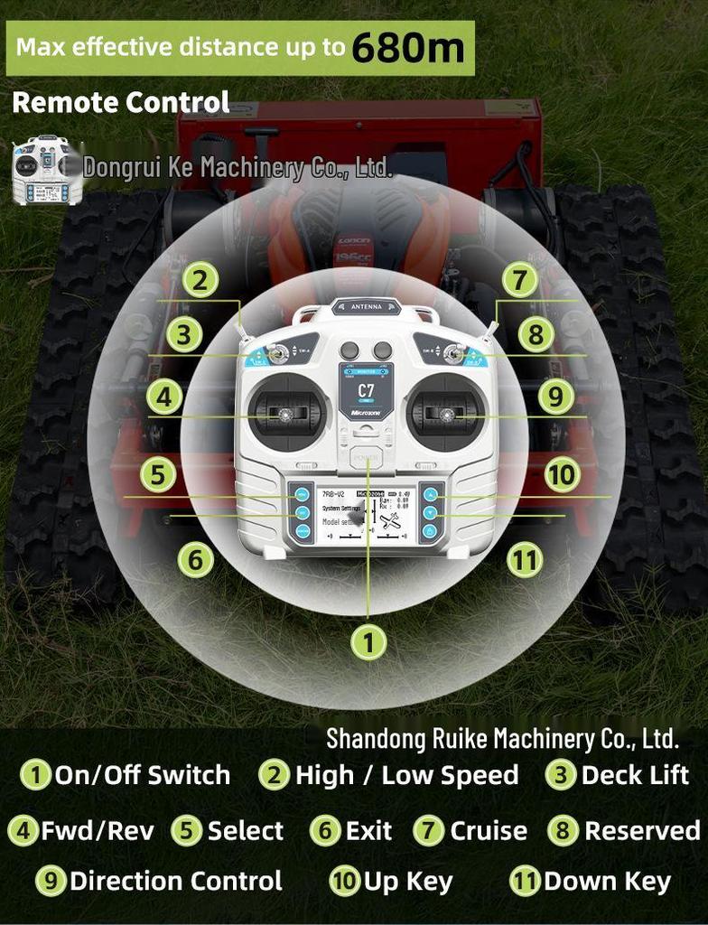 HT550B Intelligent Remote Control Gasoline Lawn Mower & Orchard Crawler