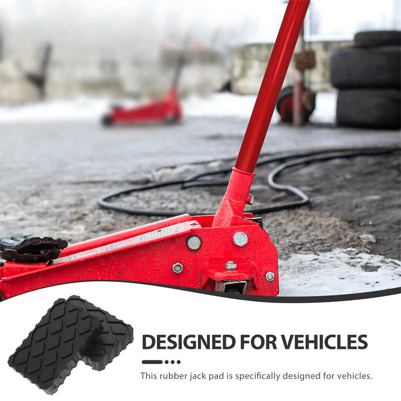 Black Rubber Car Jack Pads Support Blocks Trailer Leveling Campers Rv Stabilizer Floor Lift Equipment Parts Auto Accessories