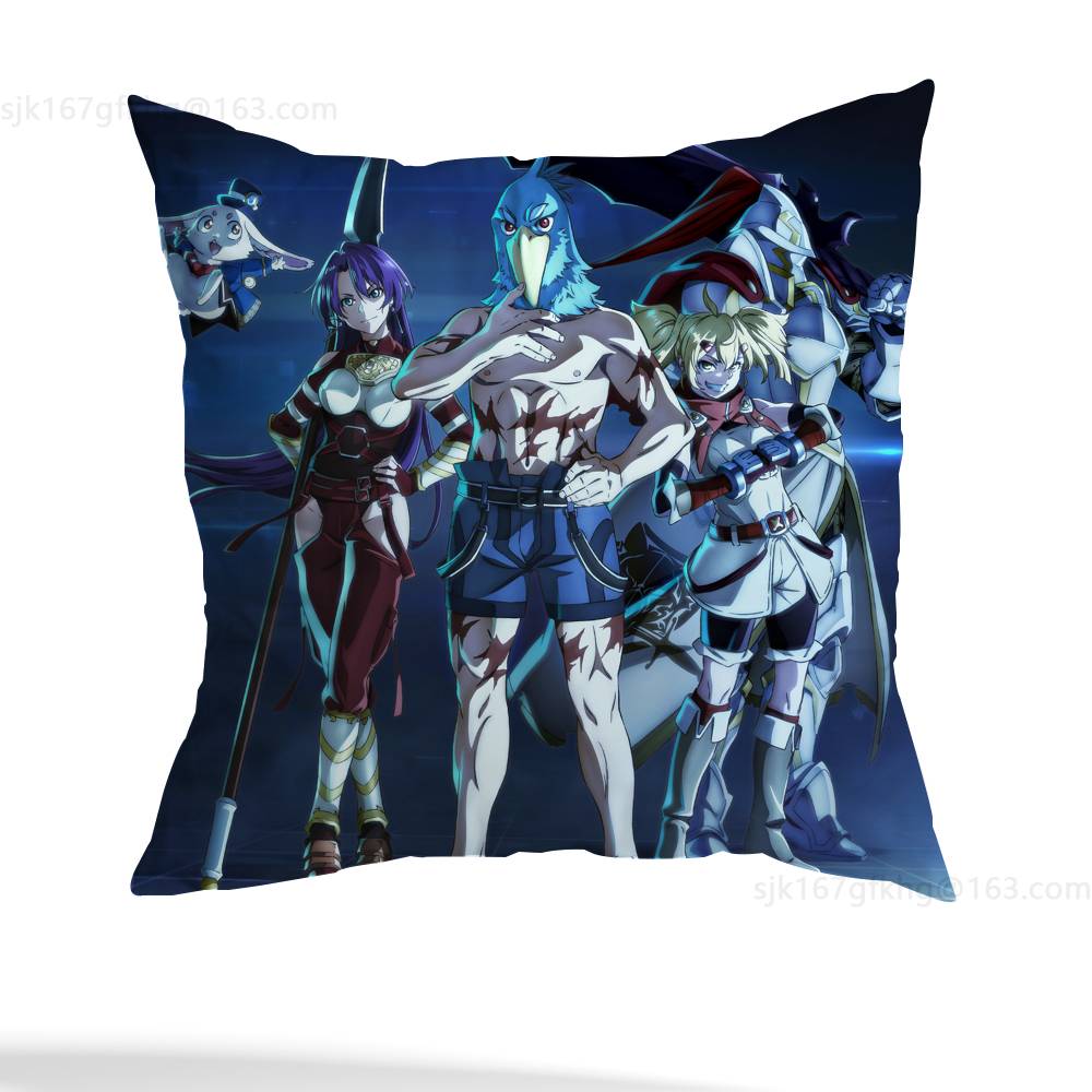 Anime Shangri-La Frontier Pillow Case Anti-dustmite Pillowcase Invisible zipper silky short plush Sofa cushion cover