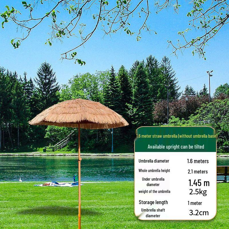 Imitation Thatch Outdoor Sunshade Umbrella - Garden, Courtyard, and Photography Decor Prop