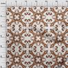 oneOone Cotton Poplin Brown Fabric Asian Block Floral Dress Material Fabric Print Fabric By The Yard 42 Inch