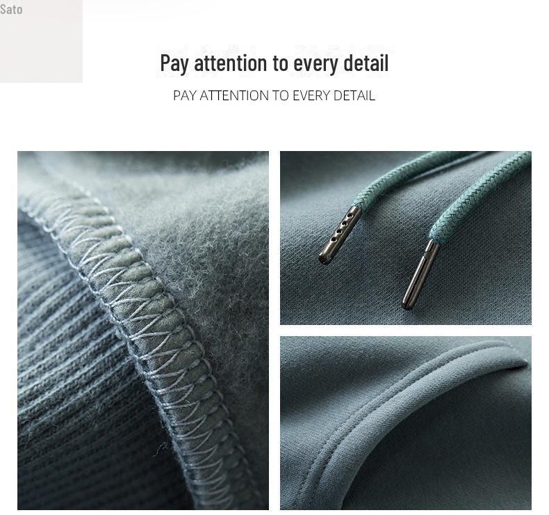 Men's Autumn/Winter Hooded Loose High Collar Fleece Jacket