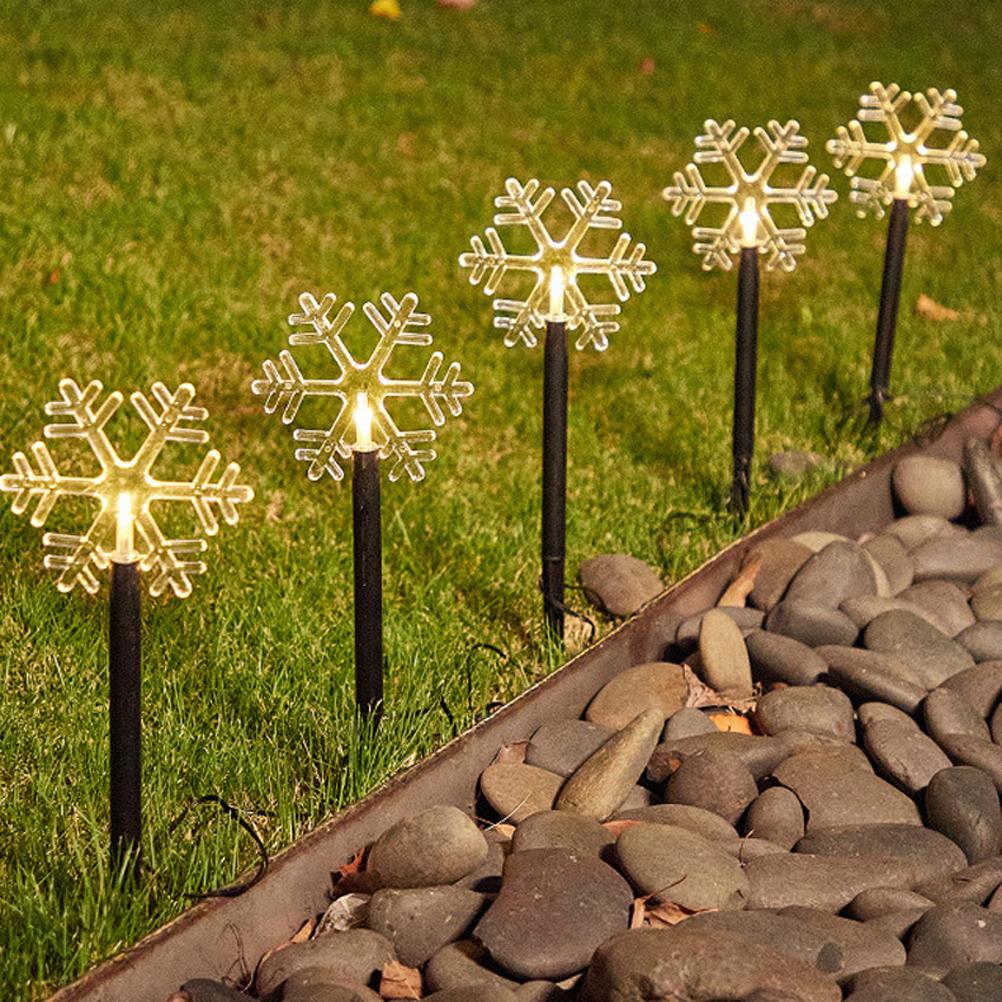 Solar Christmas Star Lights Outdoor Energy Saving Waterproof Solar Powered Stake Lights Decorations for Home Pathway