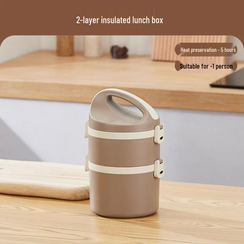 304 Stainless Steel Double-Layer Insulated Lunch Box - Portable, Sealed, Large Capacity for Students and Office Workers