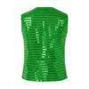 Gilet Senza Maniche con Paillettes per Bambini Unisex Design Scollo a V Chiusura a Bottoni Colore Unico Top da Esibizione