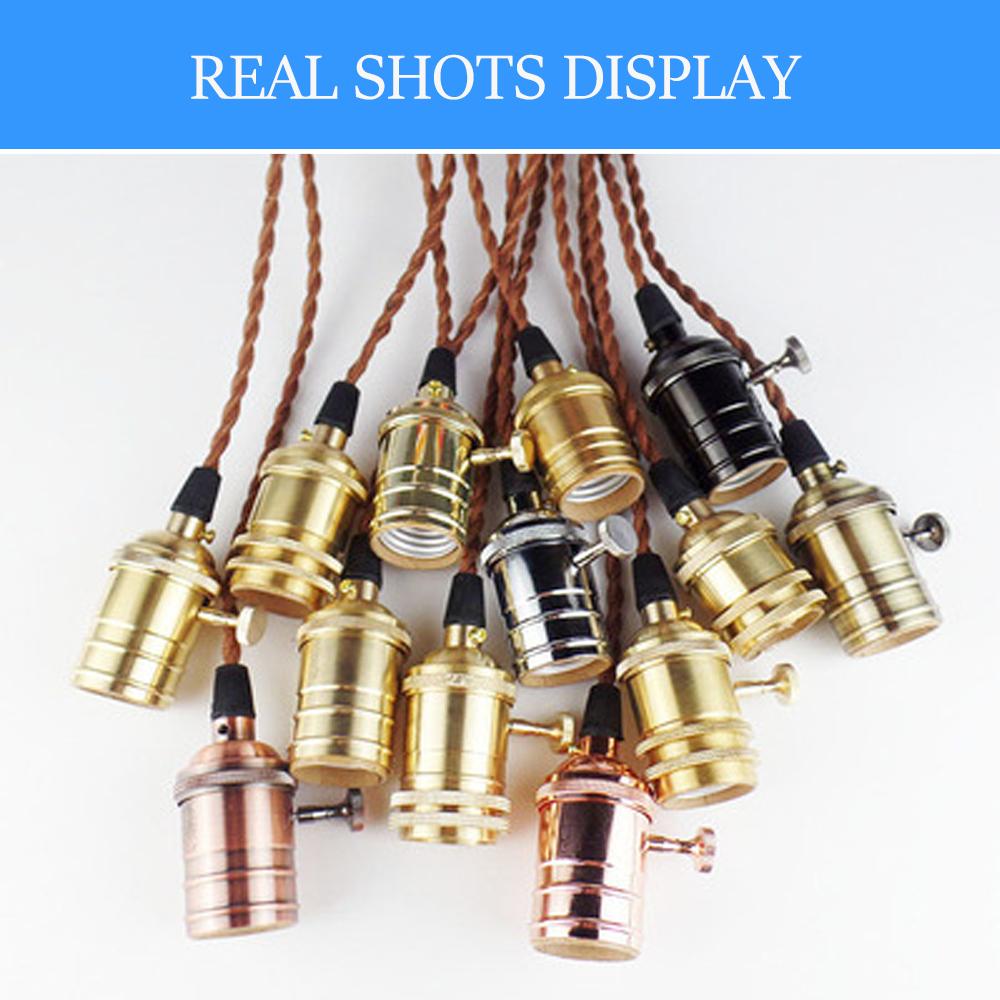EU Plug 2M 3M Power Cord Pendant Light Twist Hemp Rope Cables E27 Lamp Holder with ON OFF Switch Wire Edison Bulb Socket