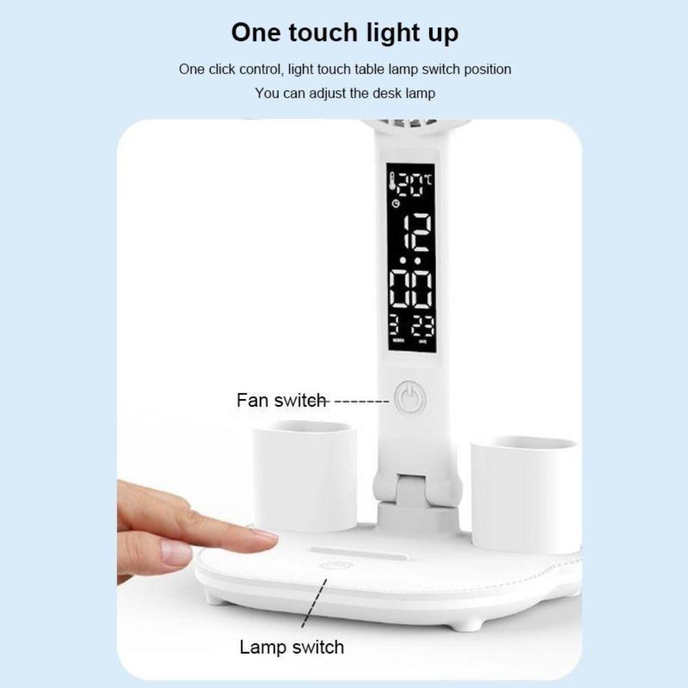 3 Colors Penholder Desk Lamp 4 Heads Tabletop Reading Lamp Convenient Led Bedside Lamp  Learning