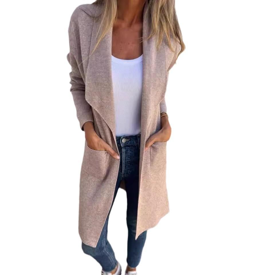 Womens Knit Cardigan With Rabbit Faux Fur For Autumn Casual Wear