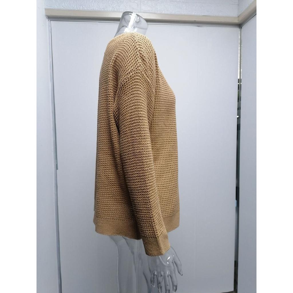 Women's Autumn and Winter Solid Color Long Sleeve Round Neck Loose Sweater