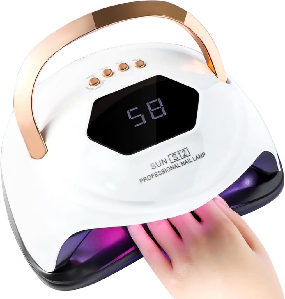 288W UV LED Nail Lamp for Gel Nails, Fast Curing with Auto Sensor & 4 Settings
