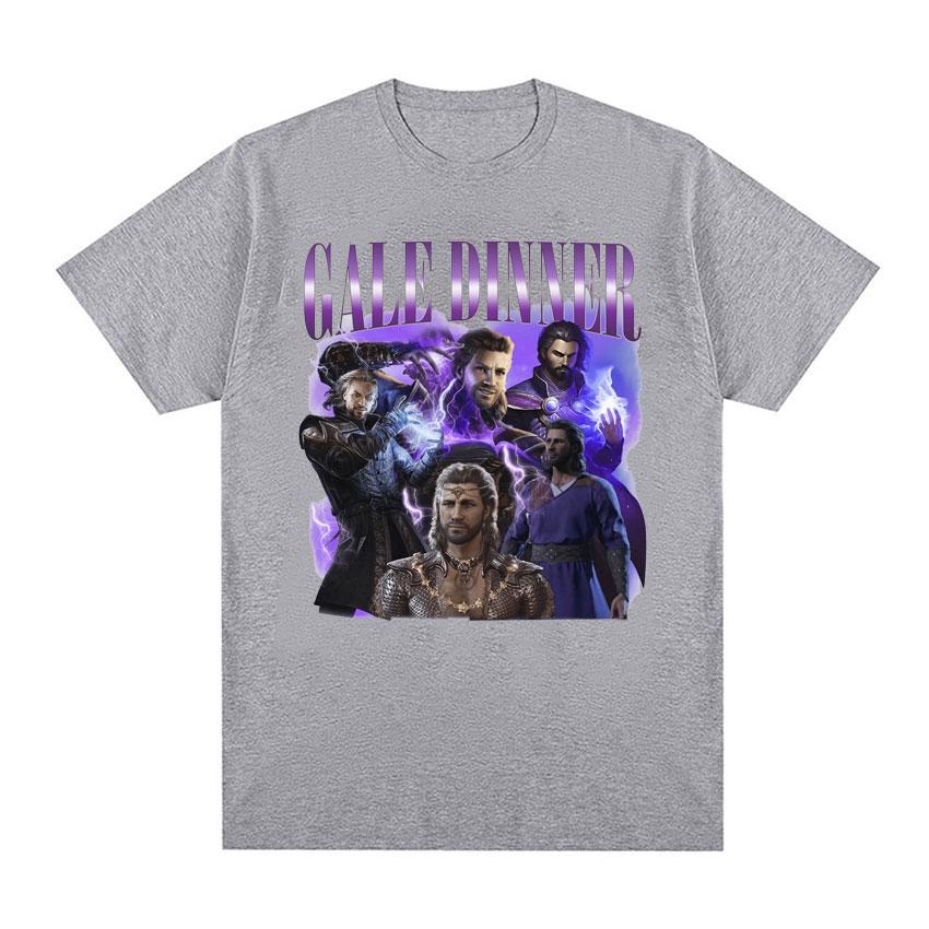 Limited Gale Dinner Baldurs Gate 3 Graphic T Shirts Men's Vintage Fashion Oversized Cotton Tops T-shirt Unisex Gothic Streetwear