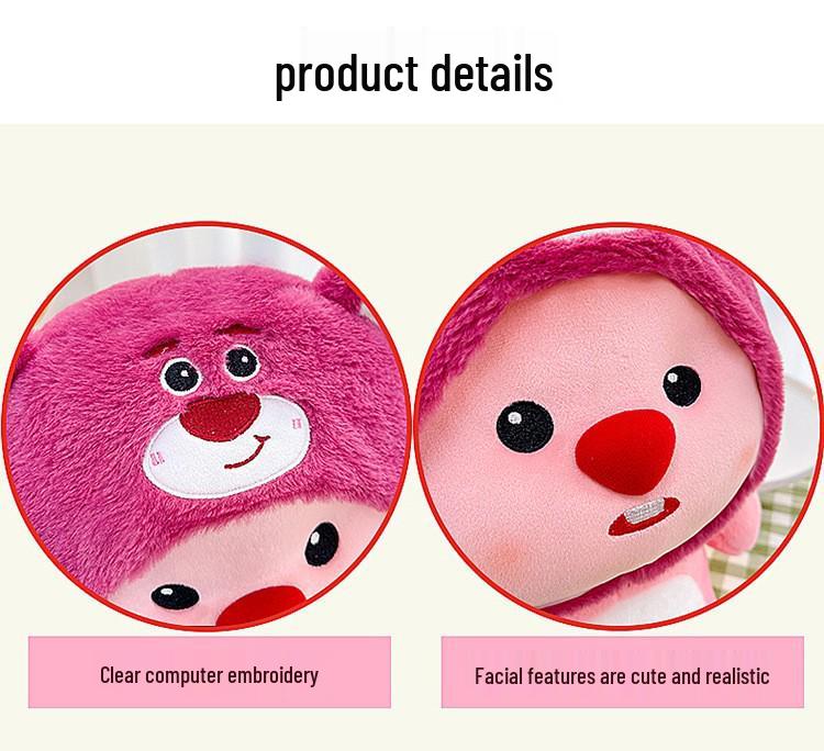 Плюшева лялька Ведмедик Полуничка Бобер Рубі - Мила Мультяшна М'яка Іграшка, Ідеальний Подарунок на День Народження