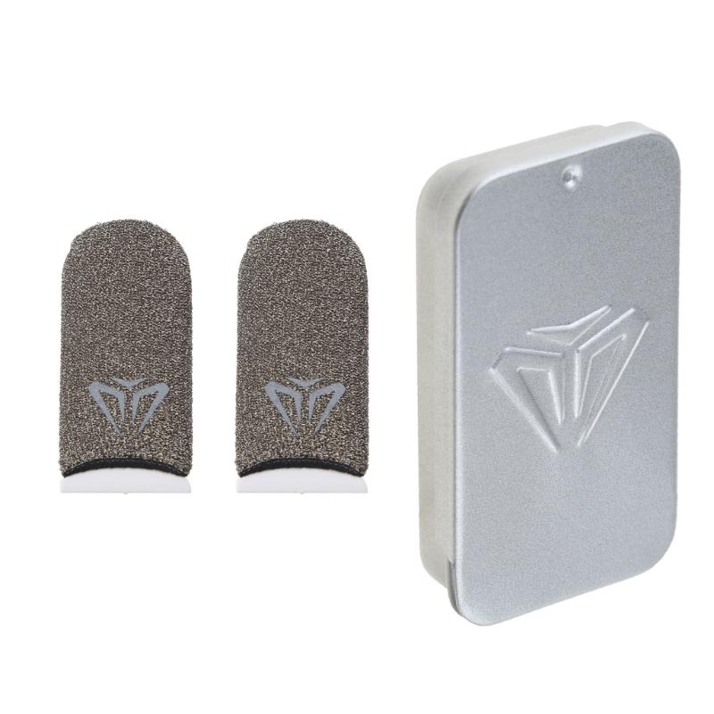 Finger Sleeve Sweatproof Breathable Finger Cover 1/2 Pair for Mobile Game for Touch Screen Finger Gloves with Storage Bo