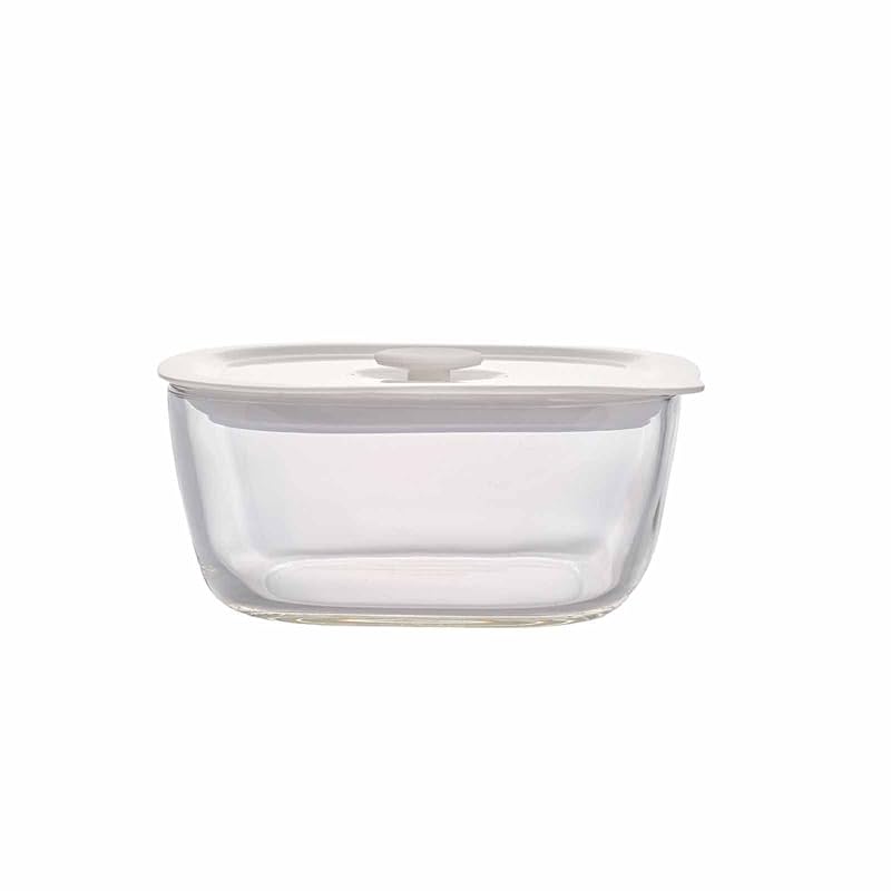 HARIO (Hario) Japanese-made Heat-resistant Glass Airtight Storage Container - Square, 600ml, BUONO Kitchen KSTM-60-TW, Clear