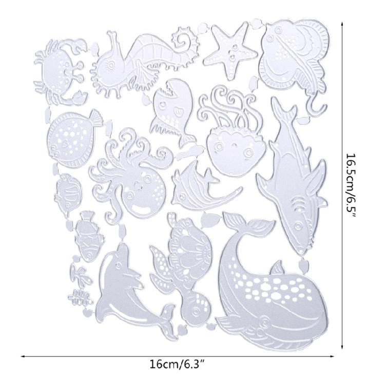 Ocean Animals Cutting Dies Stencil Template Mold Stamp Embossing Art Craft Decor