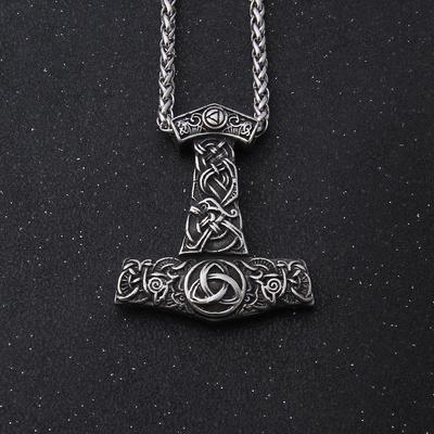 Thor Hammer Necklace Original Viking Stainless Steel Multiple Styles Domineering Unisex Necklace Pendant Boyfriend Gift