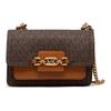 Heather Leather Small Square Bag, Envelope Bag, Chain Bag, Crossbody Bag Small Women's Acorn Brown 32S2G7HC0B-252