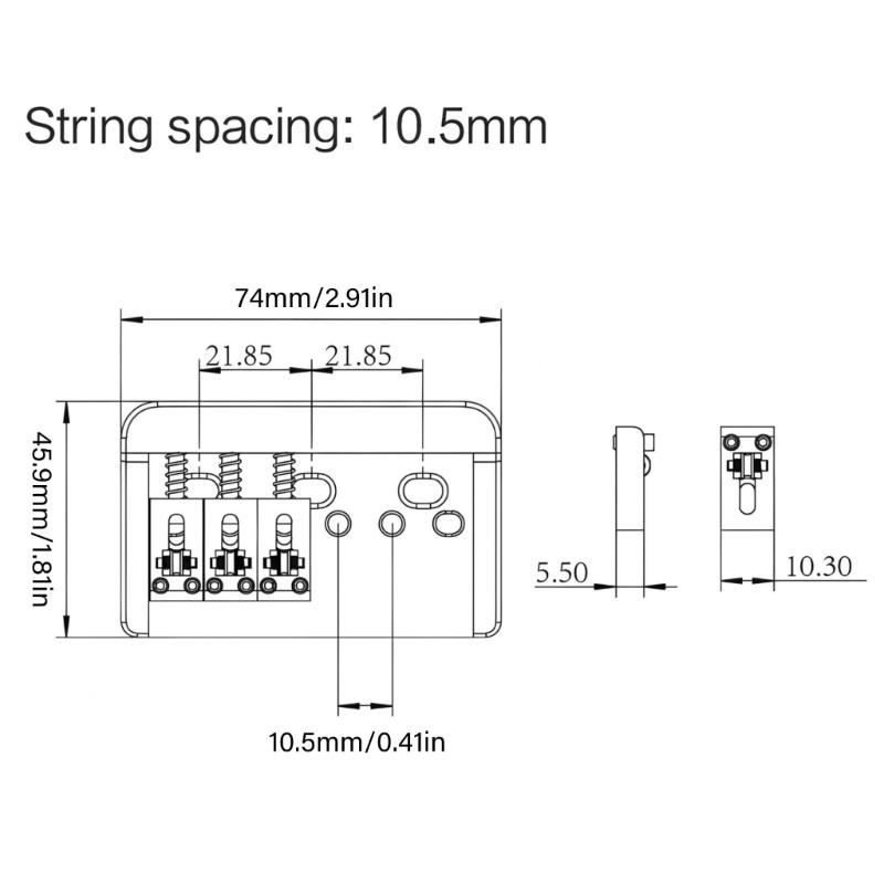 Multifuntional String Spacing Electric Guitar Bridge with Metal Construction Suitable for Optimal Sound Projection