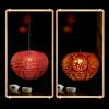 Solar Power Supply Chinese Style Red Lantern Hollow Outdoor Hanging Lantern New Year Decoration Spring Festival Party Decor