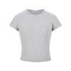 Korean Pink Slim-fit Short-sleeved T-shirt Women's Summer New Front Shoulder Crew Neck Thin Chic Bottoming Shirt