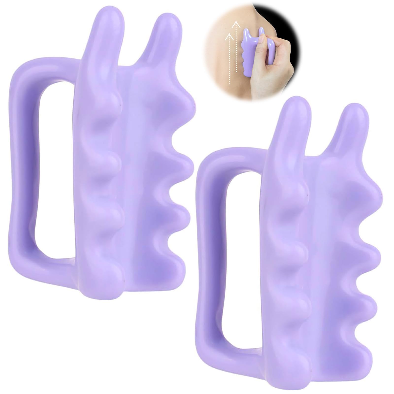 

Пластина Гуа Ша с ручками для идеального домашнего ухода за красотой, от боли в шее и плечах, лимфодренажная, улучшает кровообращение и мышцы, унисекс, 2 штуки, акупрессура фиолетовый