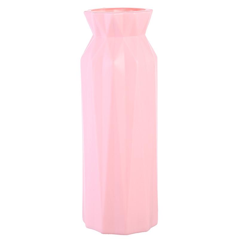 Modern Minimalist Colored Plastic Vase for Home and Dining Table Decor with Dried Flowers