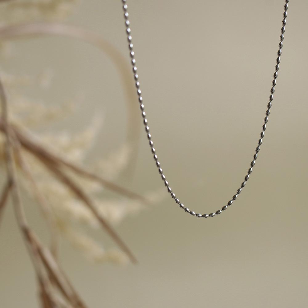 Stainless Steel Rice Bead Choker Necklace for Women - Titanium Steel Layering Accessories