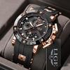 Relogios Masculino LIGE Men Watch Fashion Business Silicone Watch for Men Casual Military Waterproof Quartz Sports Chronograph