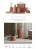 DecoTalk Wabi-sabi Red Travertine Bathroom Washbasin Set with Aromatherapy Tissue Box Tray