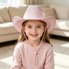 Kids Glitter Western Panama Hat Party Accessory with Broad Edge and Pinched Top for Costume Shows, Dance Recitals, Photo Fun