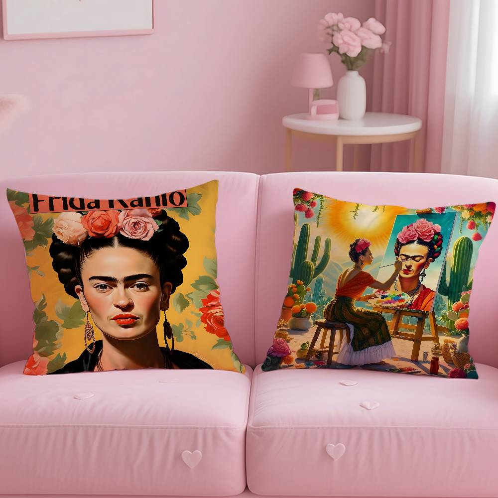 Federa Cuscino Artistica Anime F-Frida K-Kahlo Comfort Divano Letto Seta elegante Cerniera invisibile Personalizzata Copricuscino Decorativo
