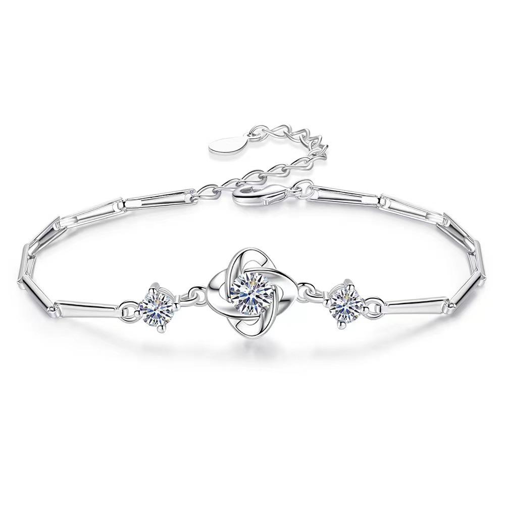 Lucky Four-Leaf Clover Ocean Heart Jewelry Set - Necklace, Bracelet & Earrings - Japanese Korean Style