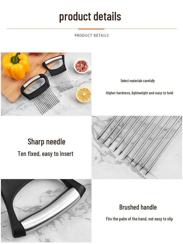304 Stainless Steel Onion Holder & Meat Tenderizer Needle