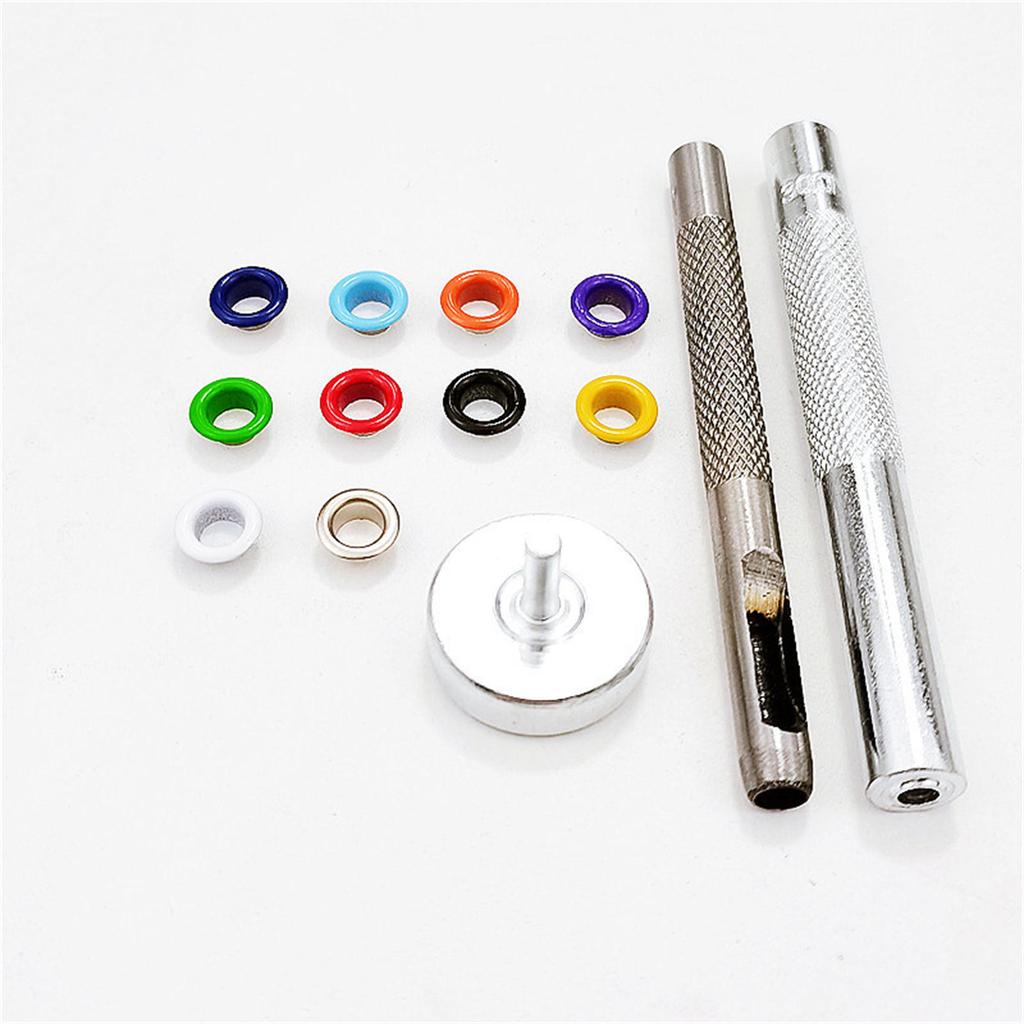 400Pcs 5mm Grommet Eyelets Kits with Setting Punch Tool 10 Colors Metal Eyelets Kits for Leather Fabric Belt Clothes