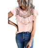 Spring Summer Lace Women's Vest Ruffled Round Collar Loose Top Women