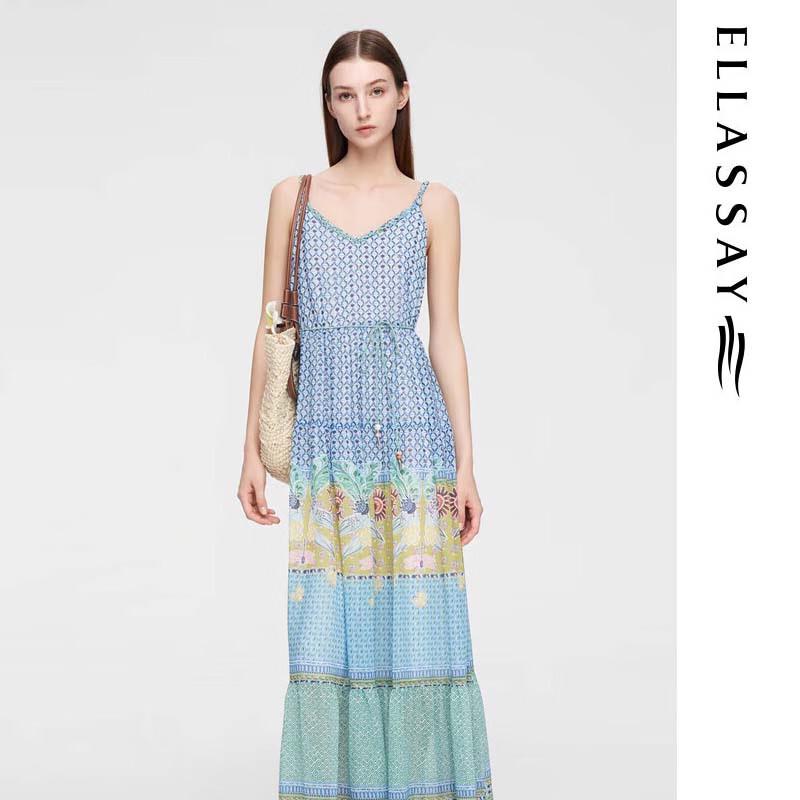 ELLASSAY Women's Soft & Breathable A-Line Strap Dress