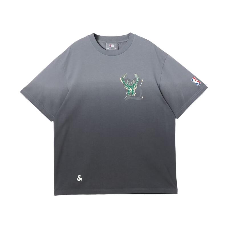 Jack&Jones NBA Milwaukee Bucks Herren Lockeres Baumwoll-T-Shirt